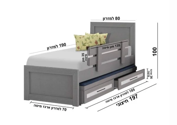 מיטת נוער דגם ג'וק