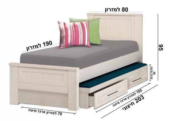 מיטת נוער דגם הדס