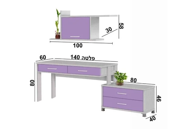 שולחן כתיבה וכוורת דגם הילה