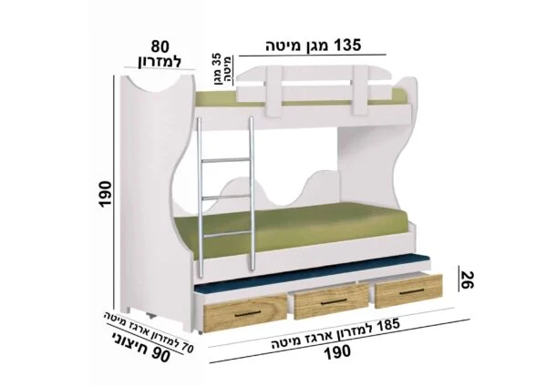 מיטת נוער דגם מילה