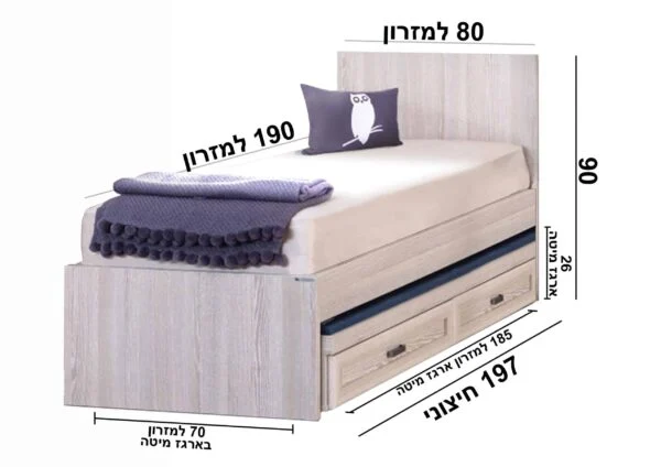 מיטת נוער דגם עדי