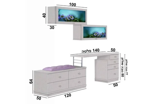 שולחן כתיבה וכוורת דגם פסק זמן