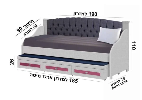 מיטת נוער דגם שלהבת